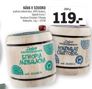 Zrnková káva Uganda Erussi v soudku Deluxe