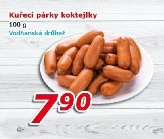 Párky kuřecí Koktejlky Vodňanské kuře