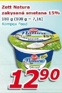 Smetana zakysaná 15% Natura Zott