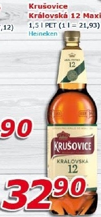 Pivo světlý ležák Královská 12° Krušovice