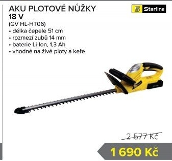 Aku nůžky na živý plot Starline