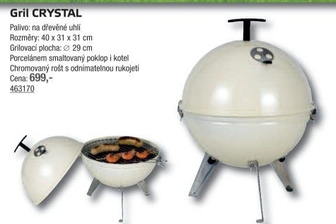 Gril na dřevěné uhlí Crystal Tepro