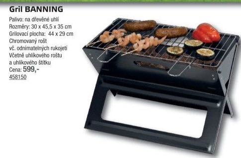 Gril na dřevěné uhlí Banning Tepro