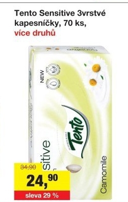 Papírové kapesníčky 3vrstvé Tento - box