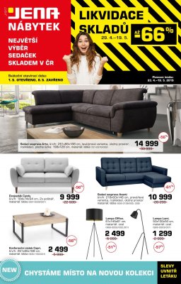 akční leták Jena nábytek 23.4.2019-19.5.2019