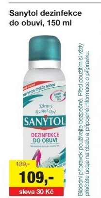 Dezinfekční sprej do bot Sanytol