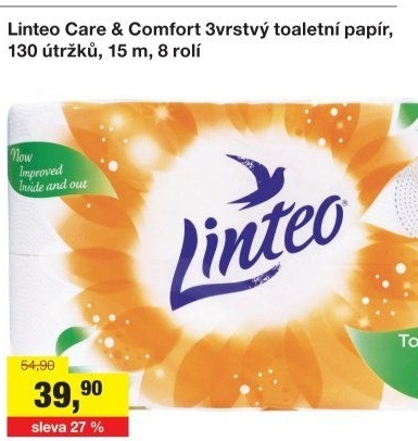 Toaletní papír 3vrstvý Linteo