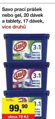Prací prášek bez chloru Savo