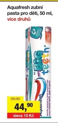 Pasta na zuby dětská Aquafresh