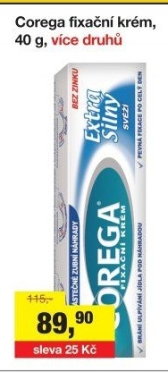 Fixační krém na zubní protézu Corega