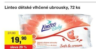 Vlhčené ubrousky dětské Linteo Baby