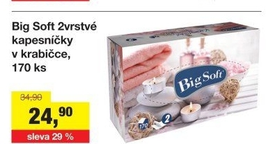 Papírové kapesníčky 2vrstvé Big Soft - box