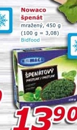 Špenátový protlak mražený Nowaco