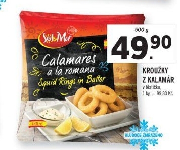 Kroužky kalamárové mražené Sol&