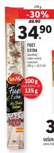 Salám španělský sušený vzduchem Fuet Extra Sol&