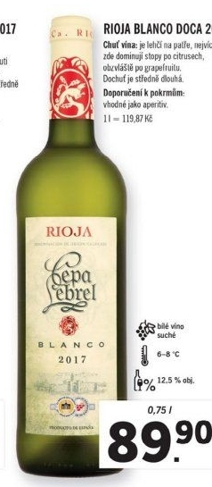 Víno blanco Rioja Cepa Lebrel