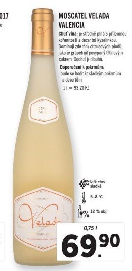 Víno Moscatel Valencia Velada