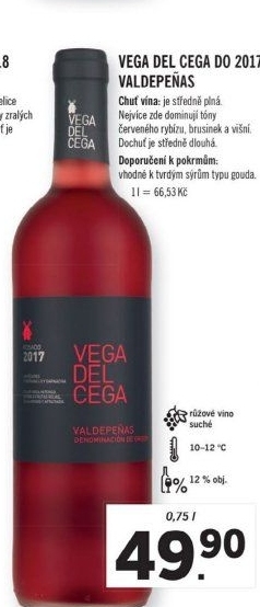 Víno růžové Valdepeňas Vega Del Cega