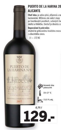 Víno červené Puerto De La Harina