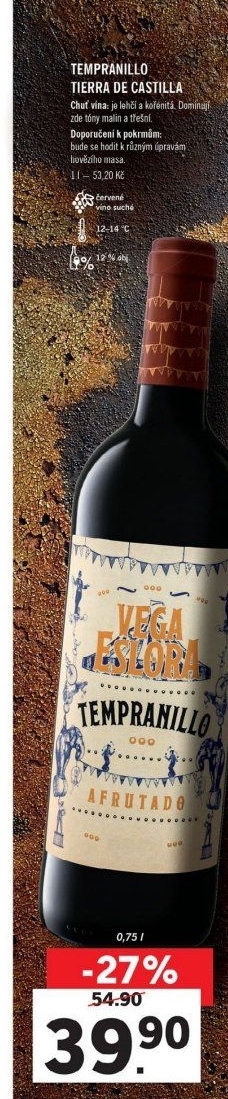 Víno Tempranillo Vega Eslora