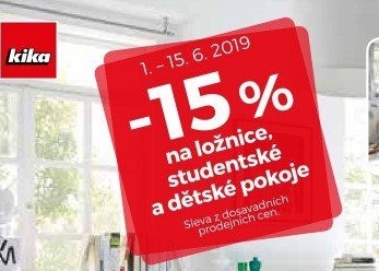 -15% na ložnice, studentské pokoje a dětské pokoje