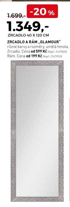 Zrcadlo a rám Glamour