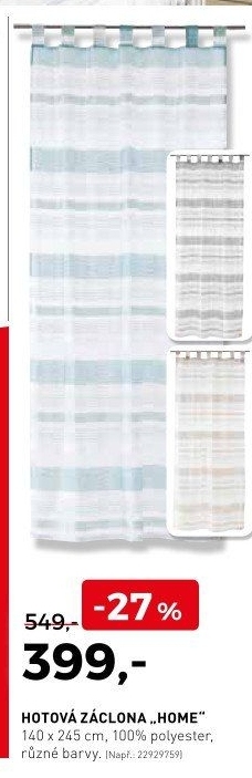 Hotová záclona Home