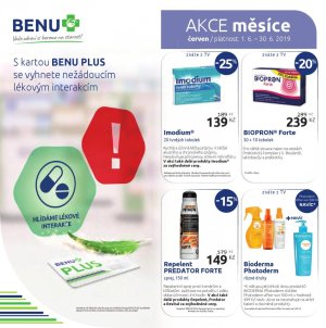 akční leták BENU Lékárna 1.6.2019-30.6.2019