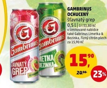 Pivo ochucené Gambrinus