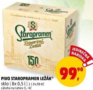 Pivo světlý ležák Staropramen