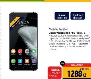 Mobilní telefon Umax VisionBook P50 Plus