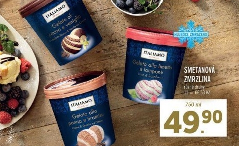 Zmrzlina smetanová v kelímku Italiamo