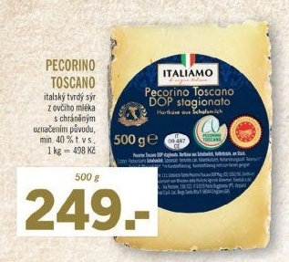 Sýr Pecorino Toscano italský tvrdý Italiamo
