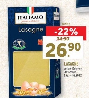 Těstoviny lasagne Italiamo