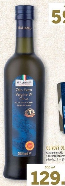 Olivový olej extra panenský Italiamo