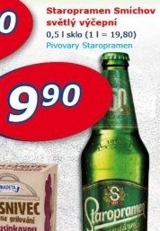 Pivo světlé výčepní 10° Smíchov Staropramen