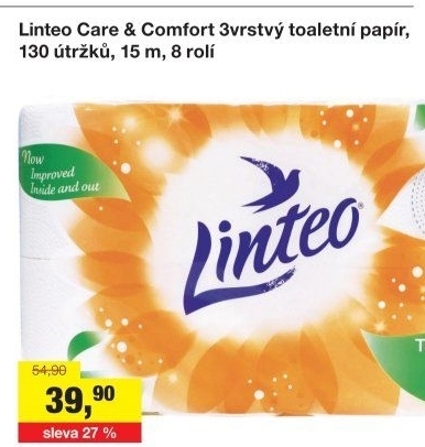 Toaletní papír 3vrstvý Linteo