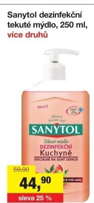 Tekuté dezinfekční mýdlo Sanytol