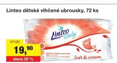 Vlhčené ubrousky dětské Linteo Baby