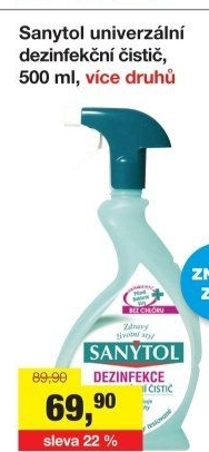 Dezinfekční univerzální čistič ve spreji Sanytol