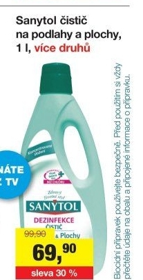 Dezinfekční univerzální čistič na podlahy Sanytol