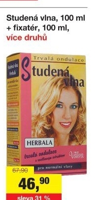 Trvalá ondulace Studená vlna Valea