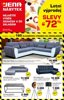 akční leták Jena nábytek 24.6.2019-21.7.2019