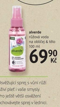 Růžová voda Alverde - dm drogerie akcniletaky.com