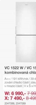 Kombinovaná chladnička Amica VC 1522