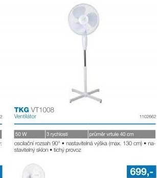 Stojanový ventilátor VT1008TKG