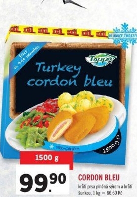 Cordon bleu mražený Toppo - Lidl akcniletaky.com