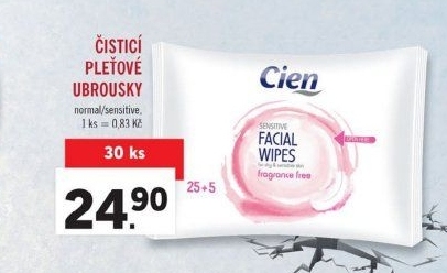 Vlhčené ubrousky Cien