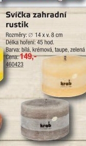 Rustikální svíčka Krab