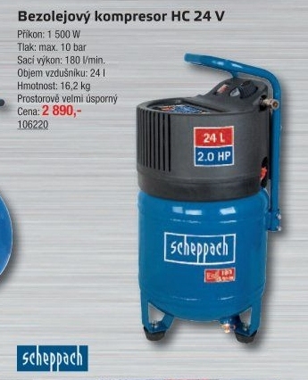 Bezolejový kompresor Scheppach HC 24 V